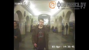 Взрыв в метро с камеры наблюдения на станции "Технологический институт"