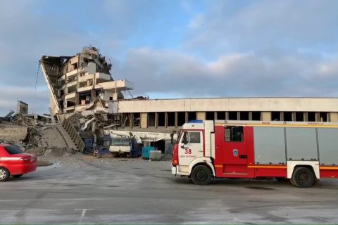 "Фонтанка" сняла момент обрушения СКК