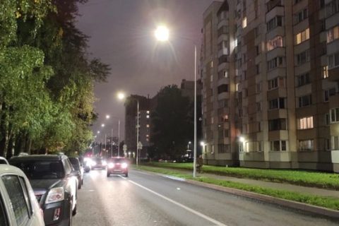 ​Пулковскую улицу осветили современные светодиодные…